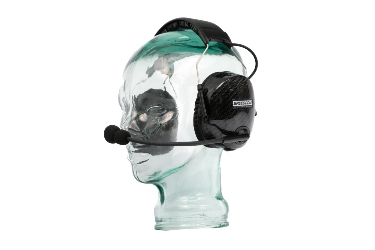 SCC-103 Over-The-Head Carbon Fiber Single Radio Racing Headset - view 4