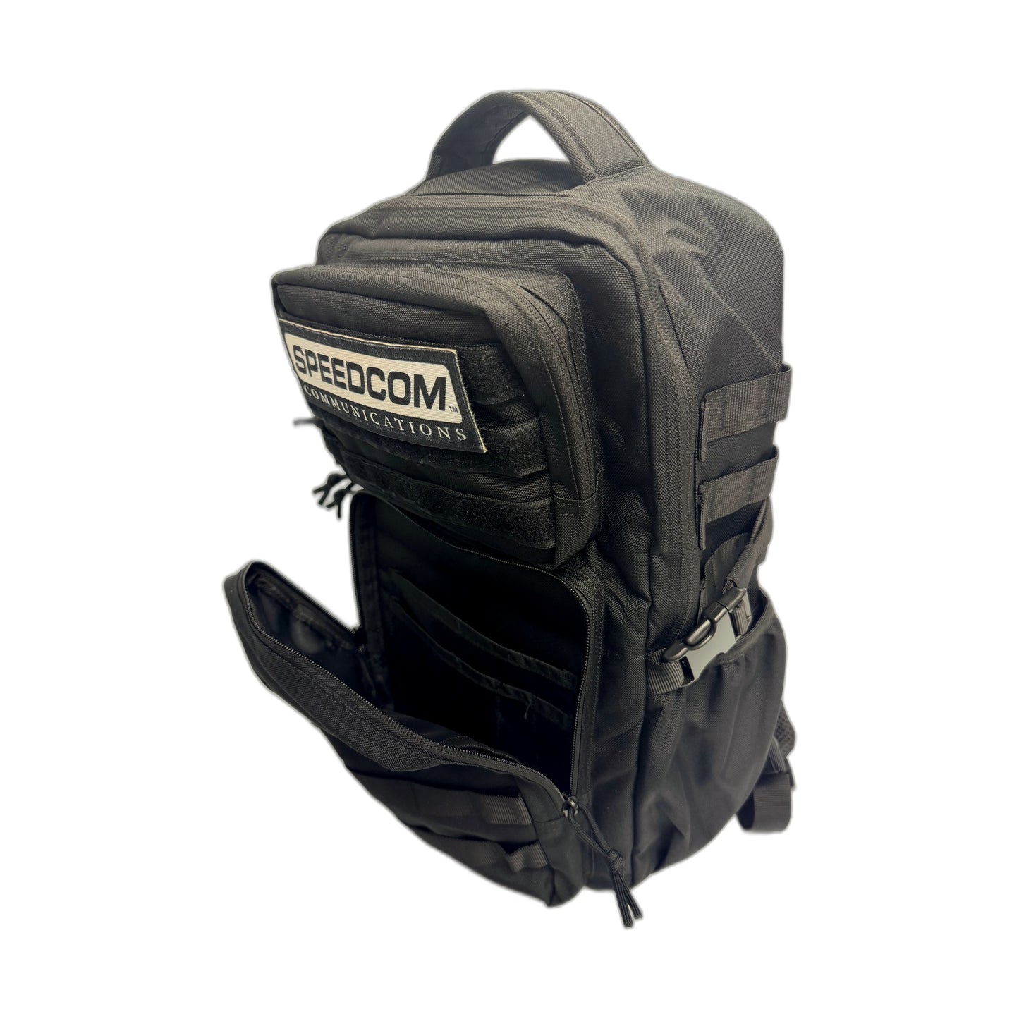 Speedcom Backpack three-quarter view with MOLLE side webbing
